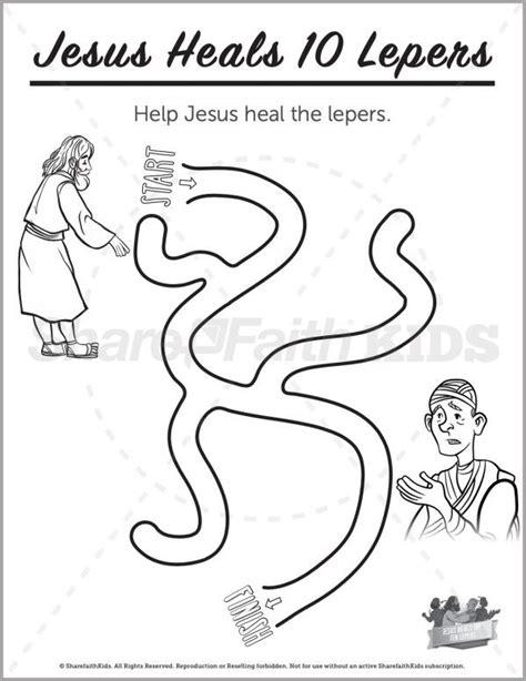 Luke 17 Jesus Heals 10 Lepers Preschool Mazes | Sharefaith Kids in 2022 ...