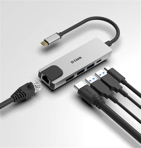 DUB-M520 Hub USB-C 5 en 1 con HDMI/Ethernet y suministro eléctrico | D-Link España