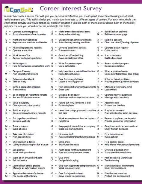 9 Free Sample Career Assessment Survey - Printable Samples