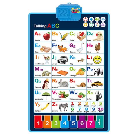 Buy HUSHUI Electronic Alphabet Wall Chart, Learning ABC,Music ,Interactive Alphabet Chart ...