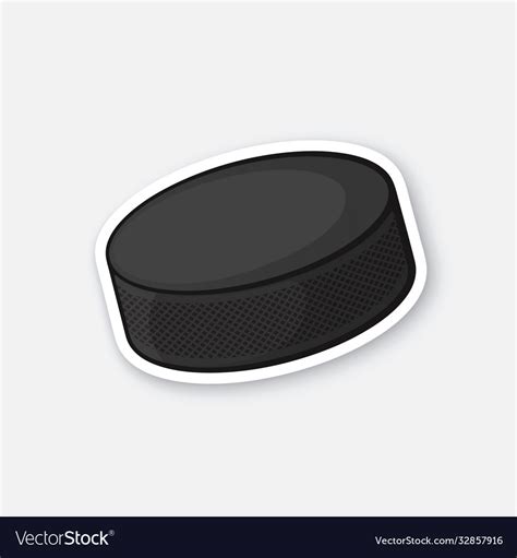 Sticker hockey puck Royalty Free Vector Image - VectorStock