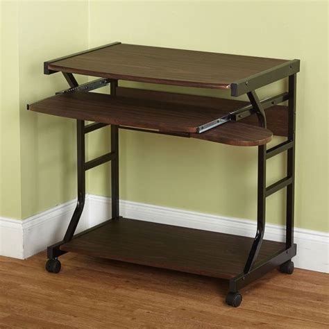 Small Compact Mobile Portable Student Computer Berkeley Desk with Wheels | Small computer desk ...