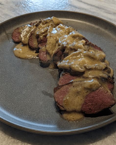 Morel mushroom sauce over sous vide venison backstrap. Foraged and ...