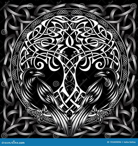 Odin`s Celtic Raven stock vector. Illustration of logo - 193459096