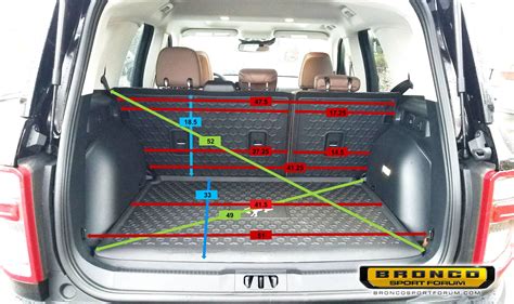 Bronco Sport Cargo Measurements / Dimensions (Length, Width, Height & More) | 2021+ Ford Bronco ...