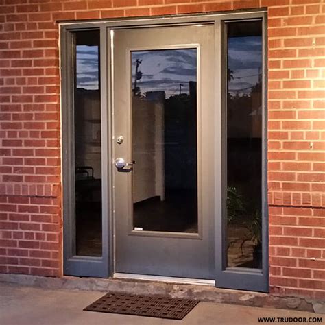 Commercial Metal Doors with Steel Lite Kit and Glass