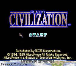 Civilization Super Nintendo / SNES ROM