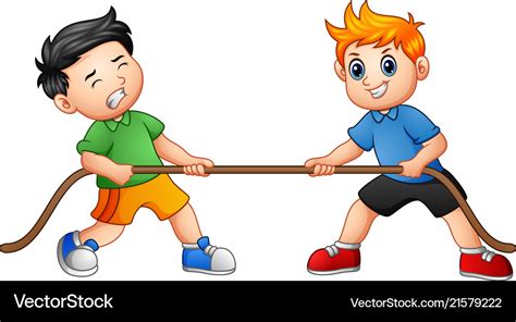 Children Playing Tug Of War Clip Art