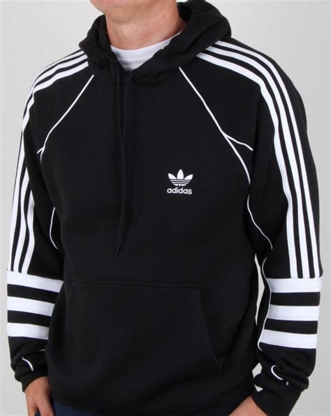 Adidas Originals Authentics Hoody Black, Mens, Sweats, Trefoil, Ribbed