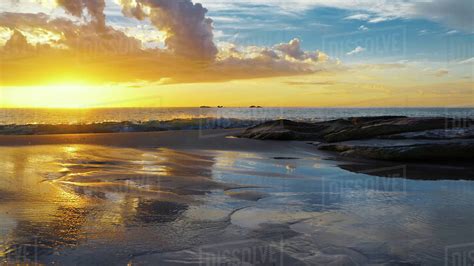 Beach at sunset, Perth, Western Australia, Australia - Stock Photo ...