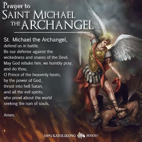 Prayer To St Michael The Archangel Printable