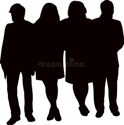 People Standing Together, Silhouette Vector Stock Vector - Illustration of friend, silhouette ...