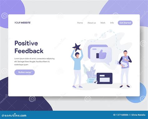 Landing Page Template of Positive Feedback Illustration Concept. Modern Flat Design Concept of ...