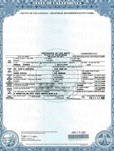 the certificate for an employee's birth is shown in this file, which shows that he