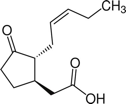 Chemical structure of methyl jasmonate [3-oxo-2-(2-pentenyl)-, methyl... | Download Scientific ...