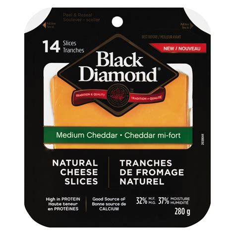 Black Diamond Cheddar Cheese Slices - Medium 280g