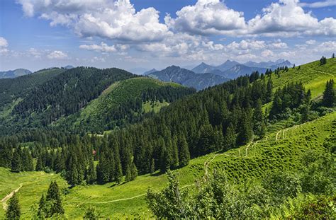 壁紙、ドイツ、山、森林、空、風景写真、Oberallgau、バイエルン州、アルプス山脈、雲、自然、ダウンロード、写真