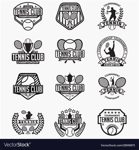 Tennis club logo badge Royalty Free Vector Image