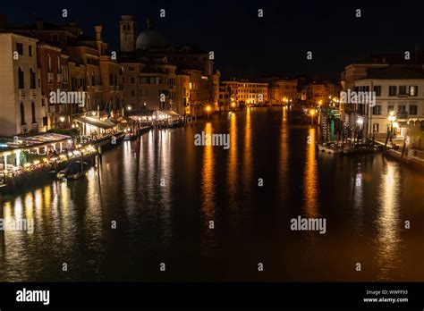 Venice Grand Canal at Night Stock Photo - Alamy