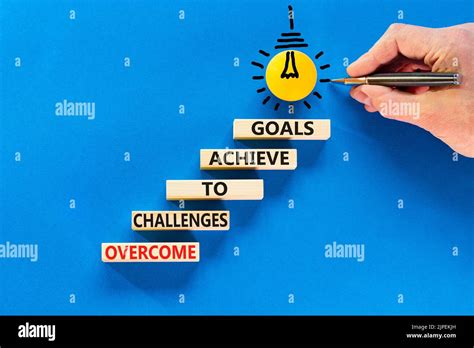 Overcome challenges to achieve goals symbol. Concept words Overcome ...