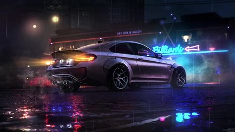 BMW M4 Night Rain Need For Speed Live Wallpaper - WallpaperWaifu