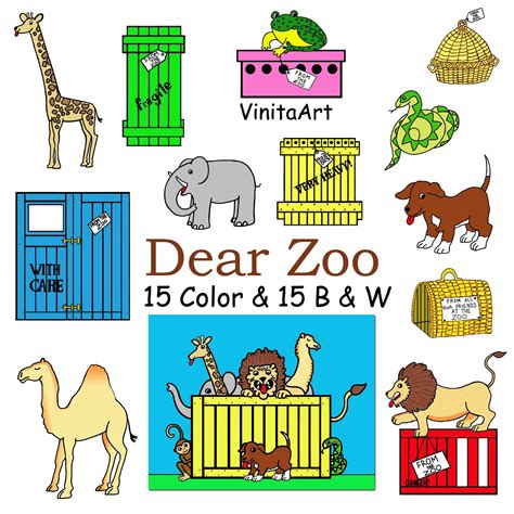 Dear Zoo Storybook Clip Art Printable Coloring Pages - Etsy