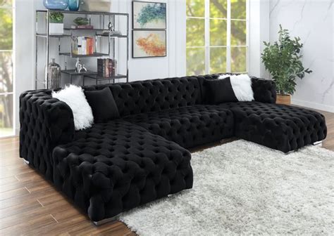 Take Home This Black Velvet Sectional With $39 Down for Sale in Dallas, TX - OfferUp