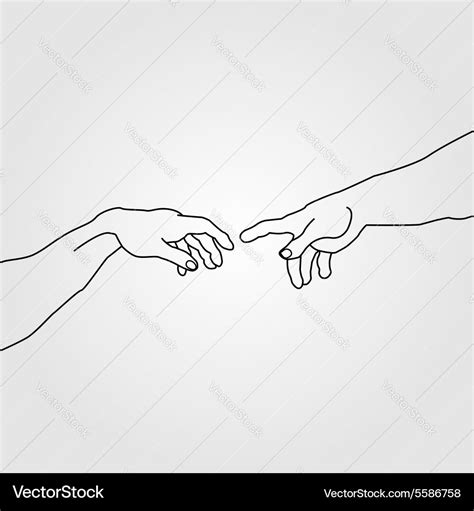 Creation Of Adam Hands Vector Clipart