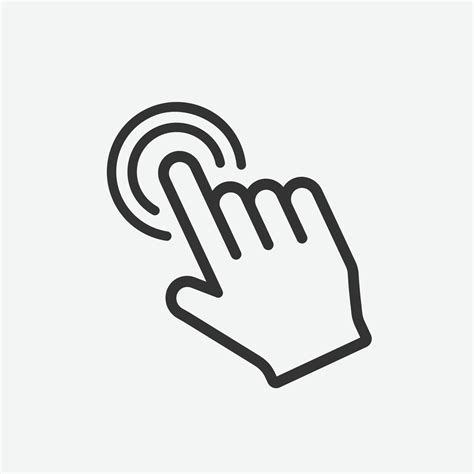 Pressing finger icon, hand pointer vector. Click, select, press icon. finger press, finger click ...