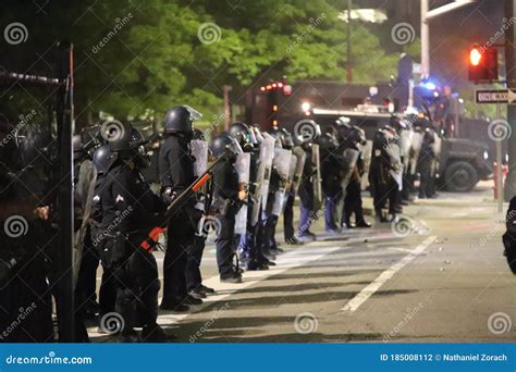 Detroit Riot Police at a Black Lives Matter Protest Editorial ...