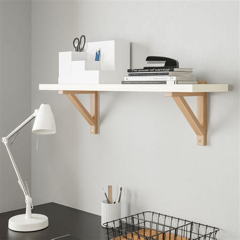 EKBY VALTER/BERGSHULT - wall shelf, white/birch | IKEA Hong Kong