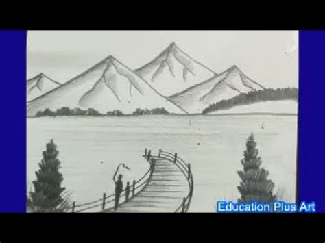 How to draw Hill Station Scenery Drawing/ with instruction - YouTube