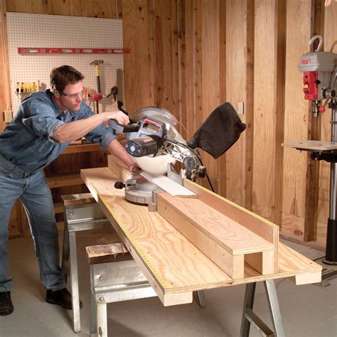 Miter Saw Table — Workshop Tip from The Family Handyman