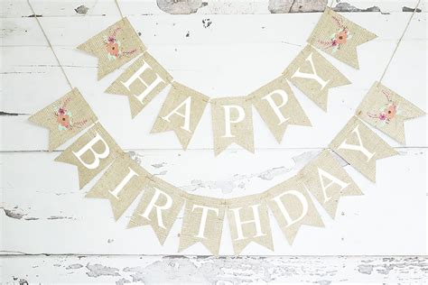 Birthday Decor, Floral Happy Birthday Banner | Floral birthday party, Floral party decorations ...