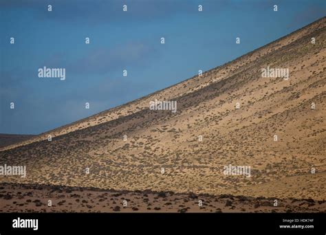 Slope volcanoes mountains in Fuertaventure, Canary Islands, Spain Stock ...