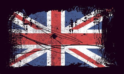 Premium Vector | Vector illustration British flag with grunge texture ...