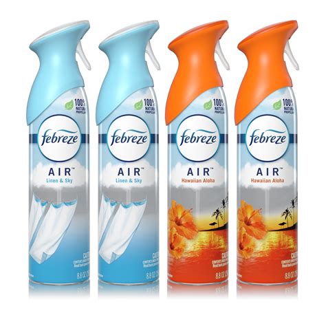 Febreze Air Freshener Spray, Linen & Sky and Hawaiian Aloha, 4 ct - Walmart.com