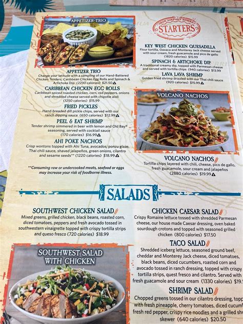 Menu at Margaritaville - Times Square pub & bar, West New York