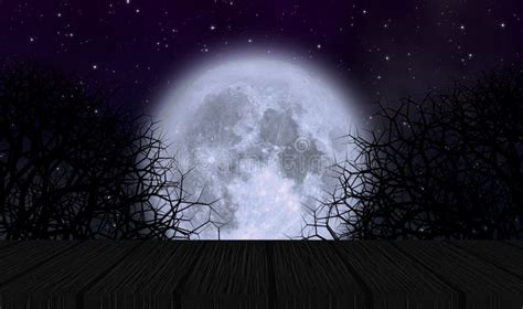 Scary Moon in Halloween Night Concept Design Background Stock ...