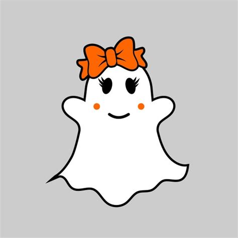 Cute Ghost with Bow Halloween Girl Instant Download | Etsy