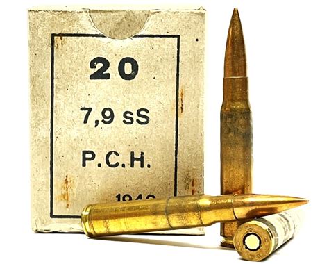 8MM Mauser 198 Grain FMJ Surplus Ammo Brass 20rd - Click-Click-Boom