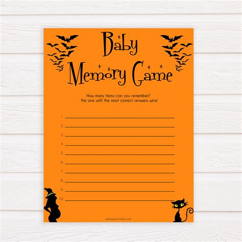 Baby Memory Game Halloween Printable Baby Shower Games Baby | Etsy