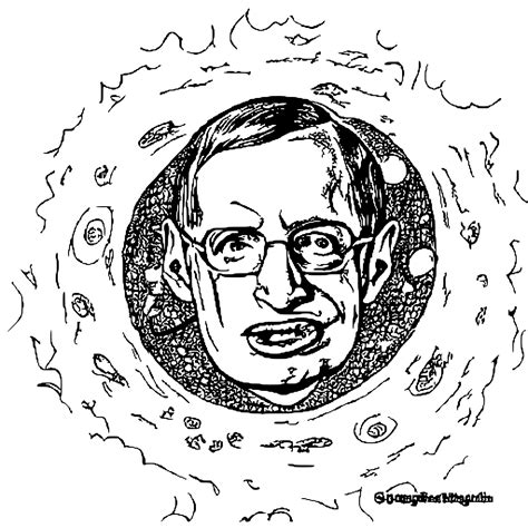 Stephen Hawking in Front of a Black Hole Coloring Page · Creative Fabrica