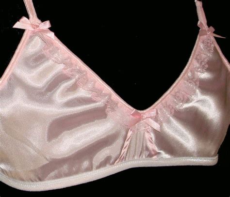 Bra for Men - Adult Sissy Ruffle Training bra PINK Satin PINK Lace ...