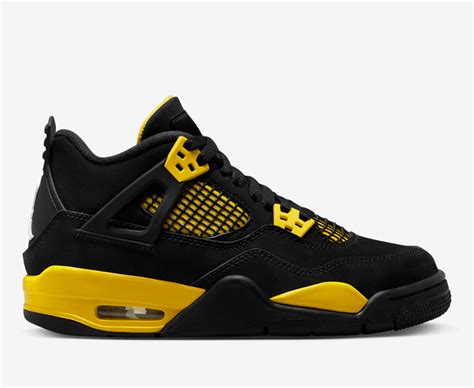 Jordan - AIR JORDAN 4 RETRO 'BLACK/WHITE-TOUR YELLOW' - VegNonVeg