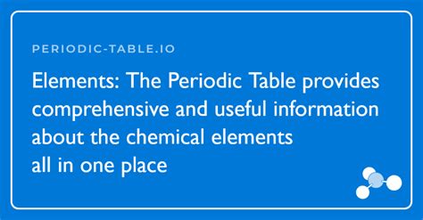 Interactive periodic table of the chemical elements; Properties ...