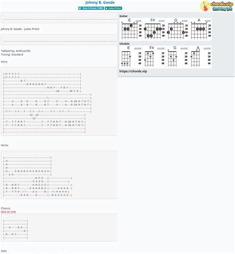 Chord: Johnny B. Goode - tab, song lyric, sheet, guitar, ukulele ...