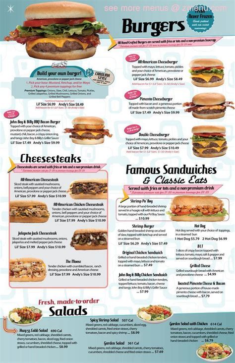 Online Menu of Hwy 55 Burgers Shakes & Fries Restaurant, Barboursville, West Virginia, 25504 - Zmenu