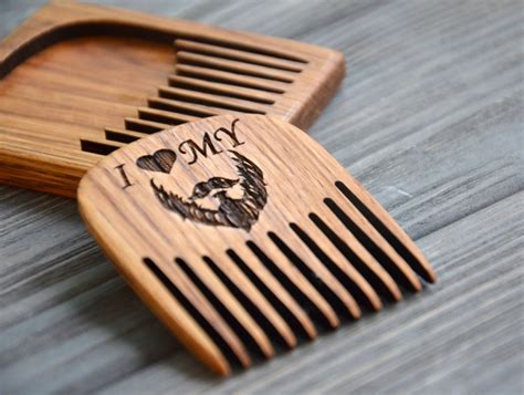 Beard comb. Personalized custom engraved wooden by EnjoyTheWood