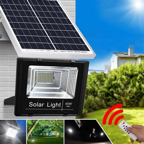 Leier 80 LED Solar Street Light 60W Flood Motion Sensor Remote Outdoor ...